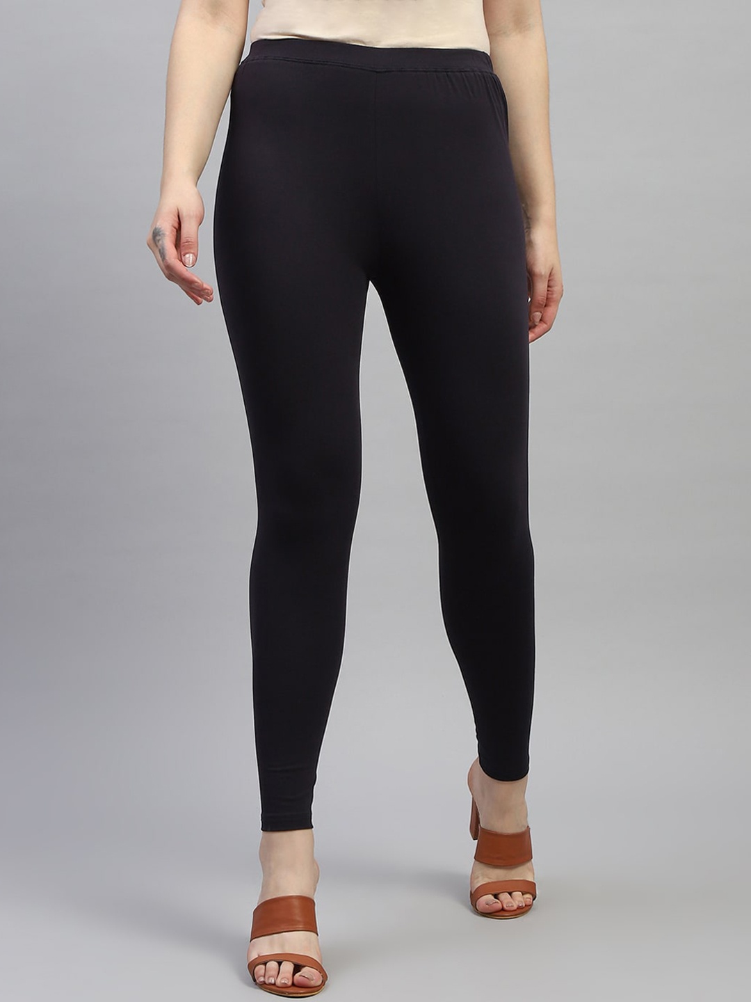 

Monte Carlo Cotton Ankle-Length Leggings, Black