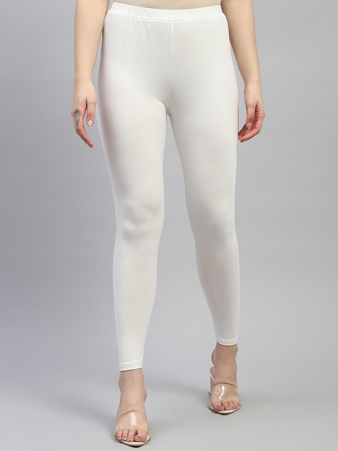 

Monte Carlo Cotton Ankle-Length Leggings, White