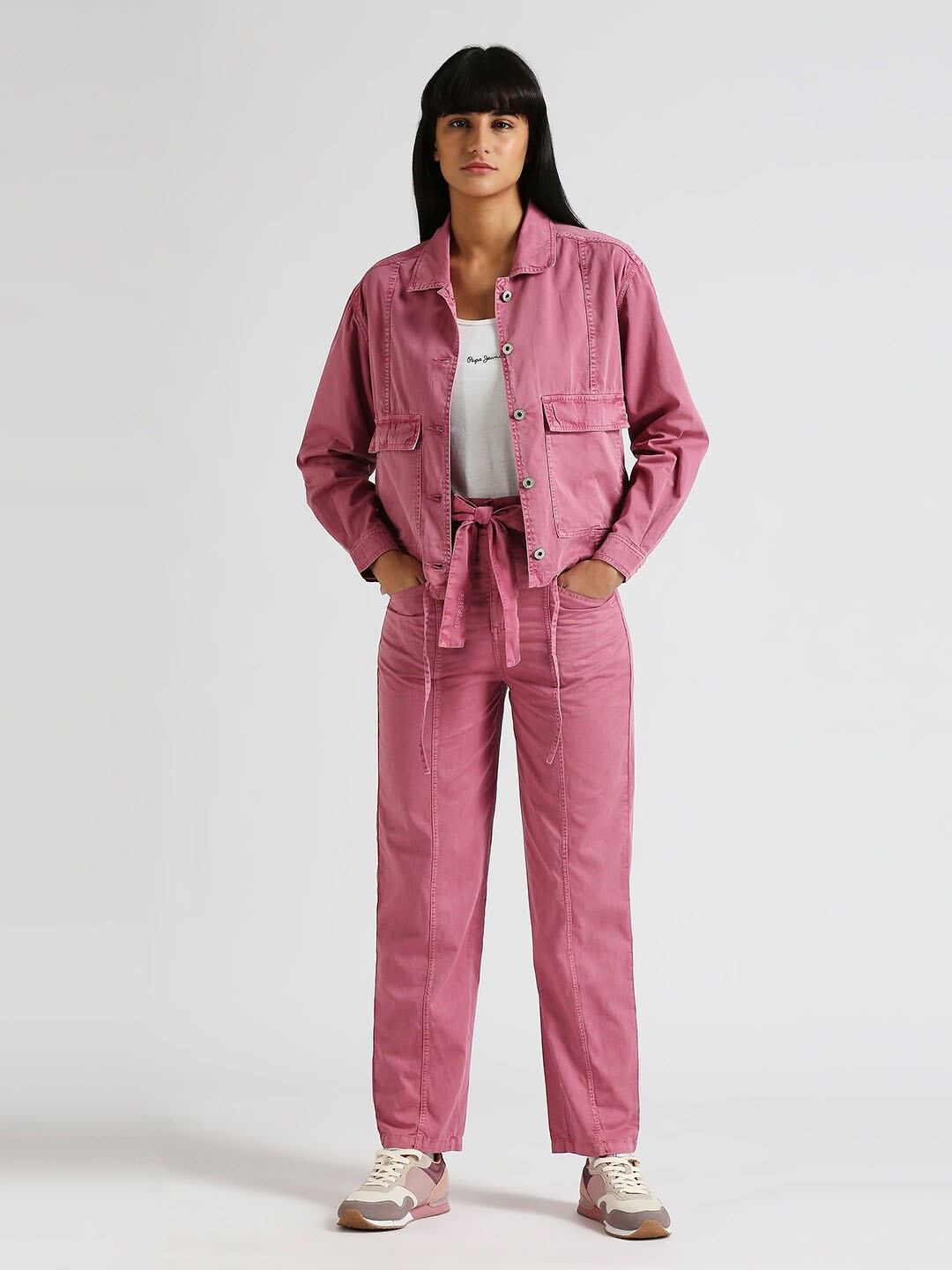 

Pepe Jeans Comfort Gla Overdyed Pure Cotton Shacket, Pink