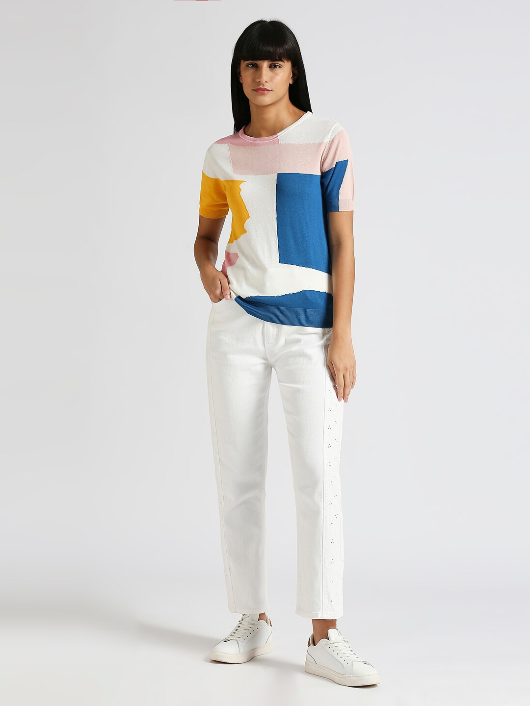 

Pepe Jeans Colourblocked Flat Knitted Top, Yellow