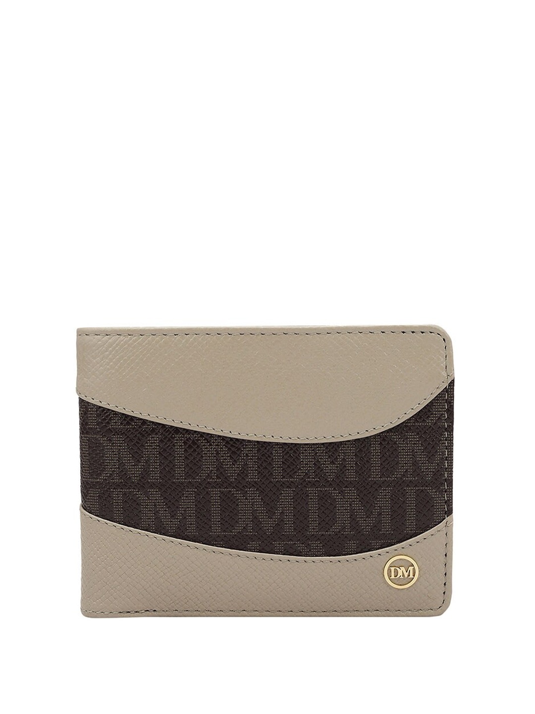 

Da Milano Men Typography Printed Leather Two Fold Wallet, White