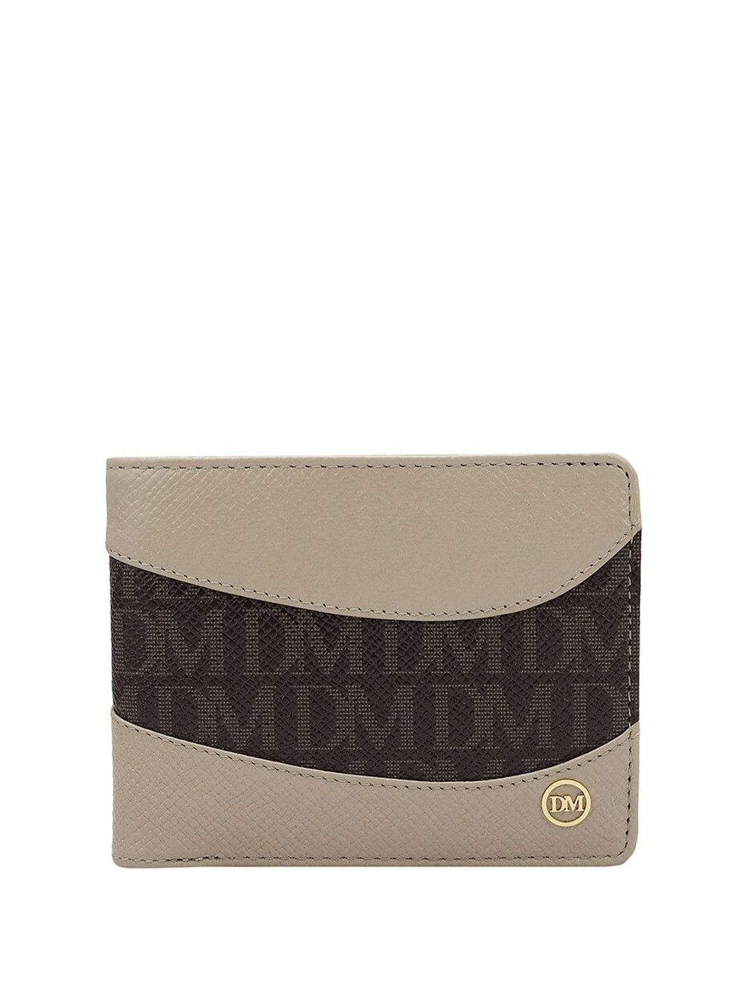 

Da Milano Men Colourblocked Leather Two Fold Wallet, White