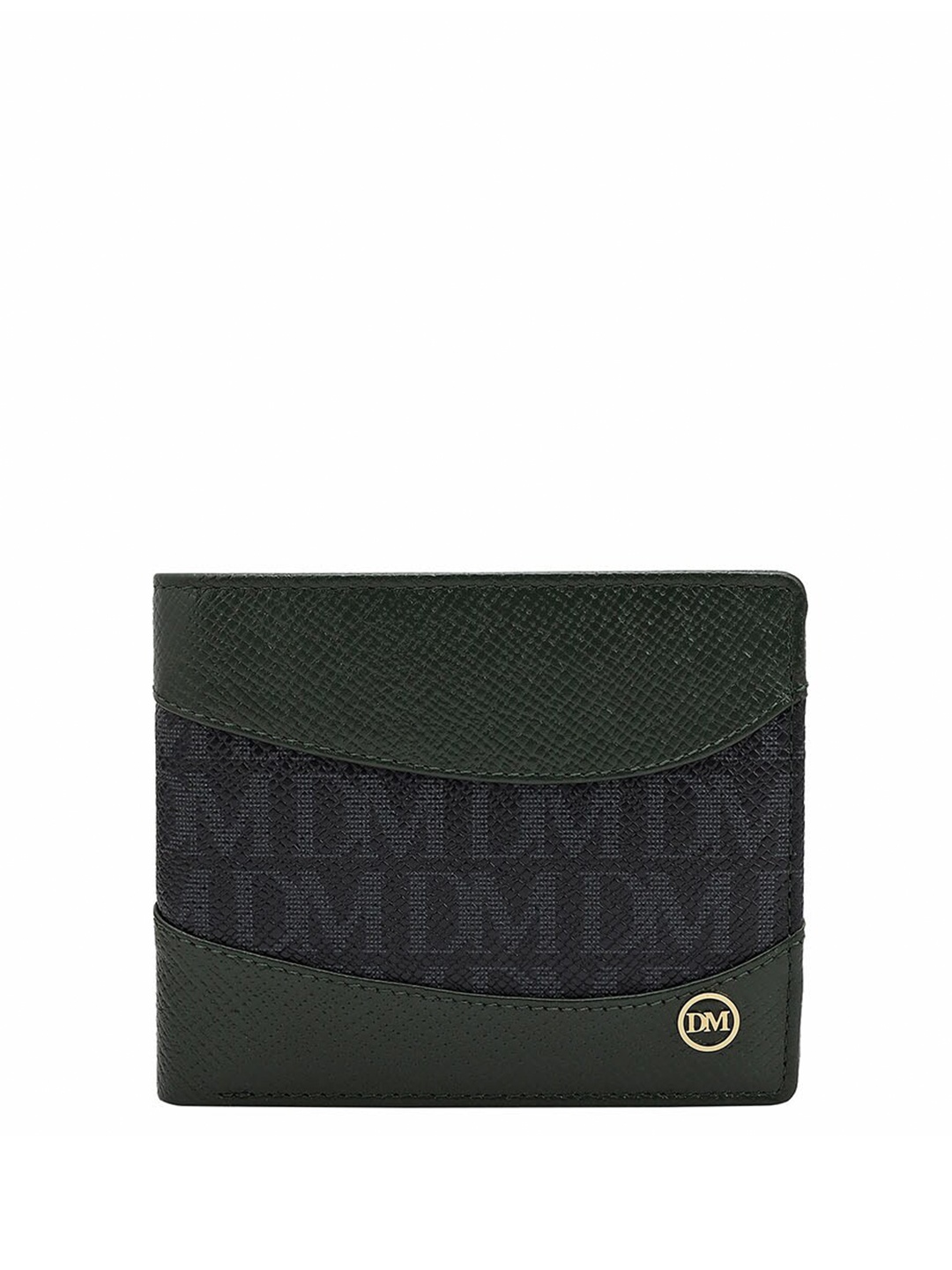 

Da Milano Men Printed Leather Two Fold Wallet, Green