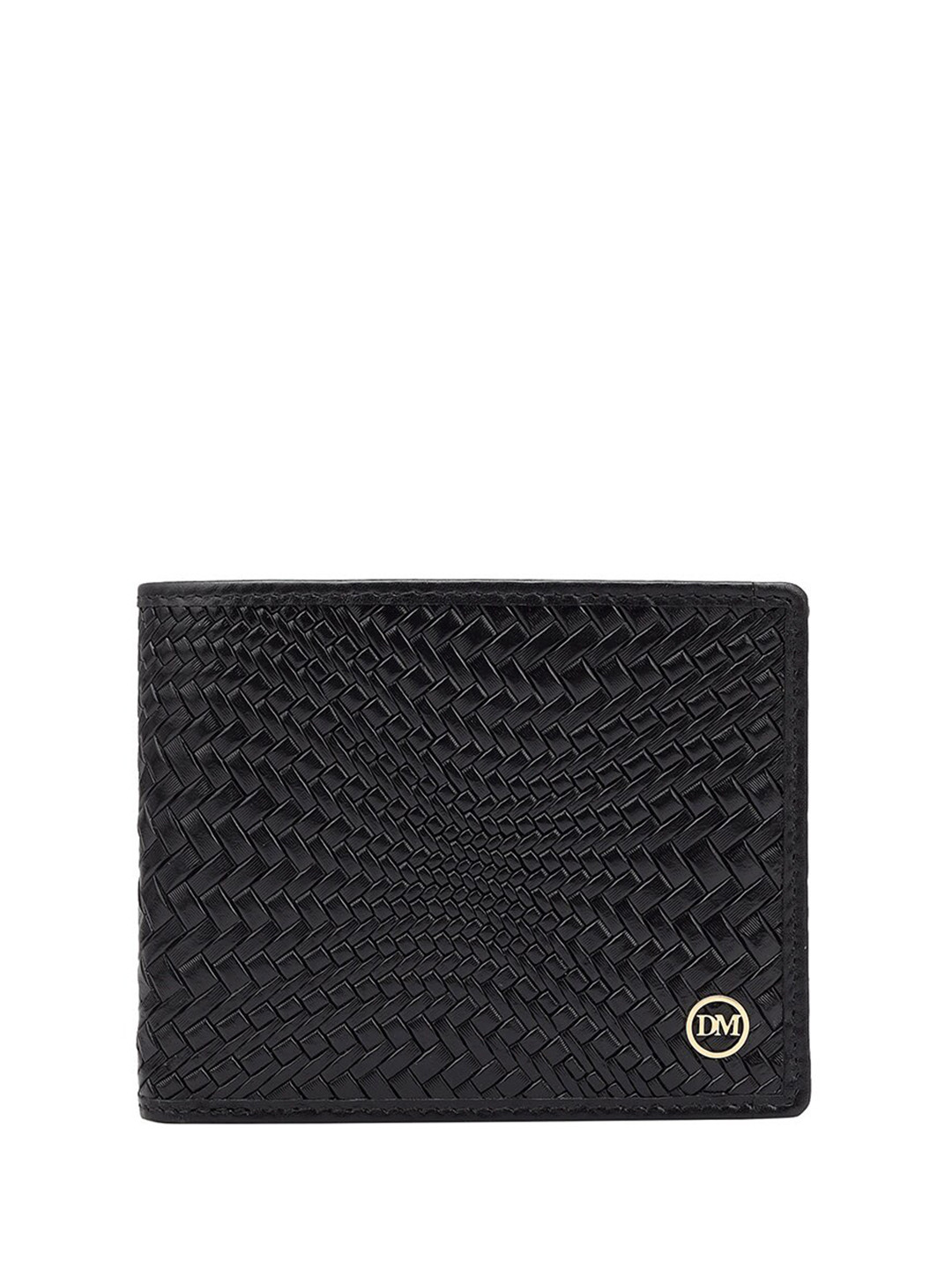 

Da Milano Abstract Textured Leather Two Fold Wallet, Black