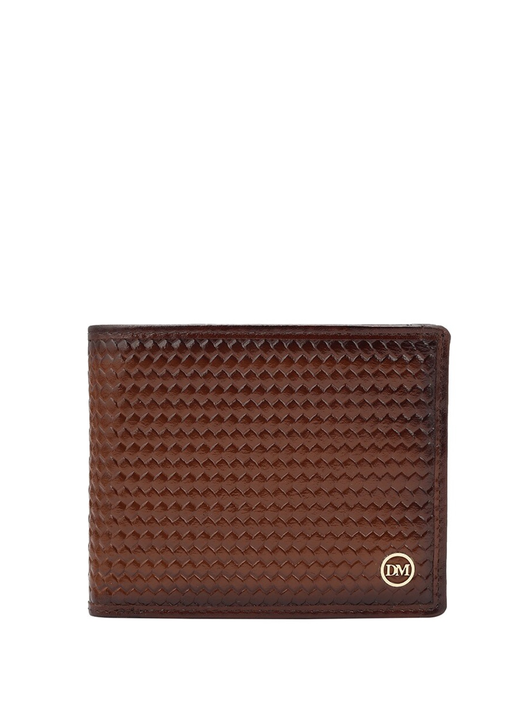 

Da Milano Men Textured Leather Two Fold Wallet, Brown