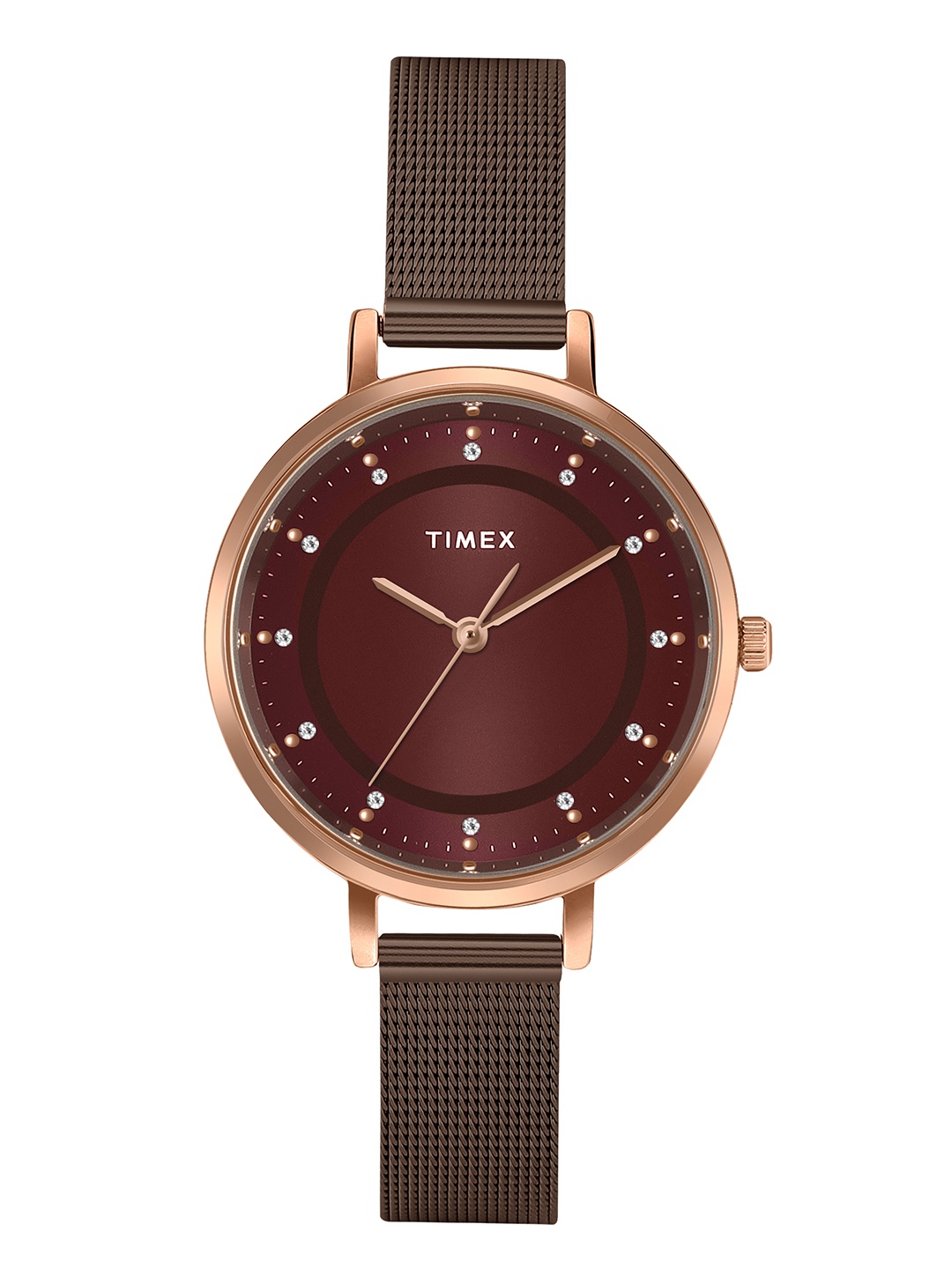 

Timex Women Bracelet Style Straps Analogue Watch TWEL158SMU06, Brown