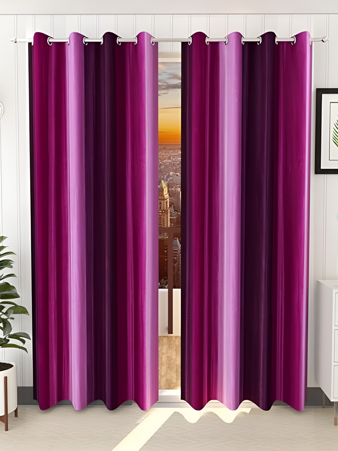 

Shopgallery Purple 2 Pieces Room Darkening Door Curtain