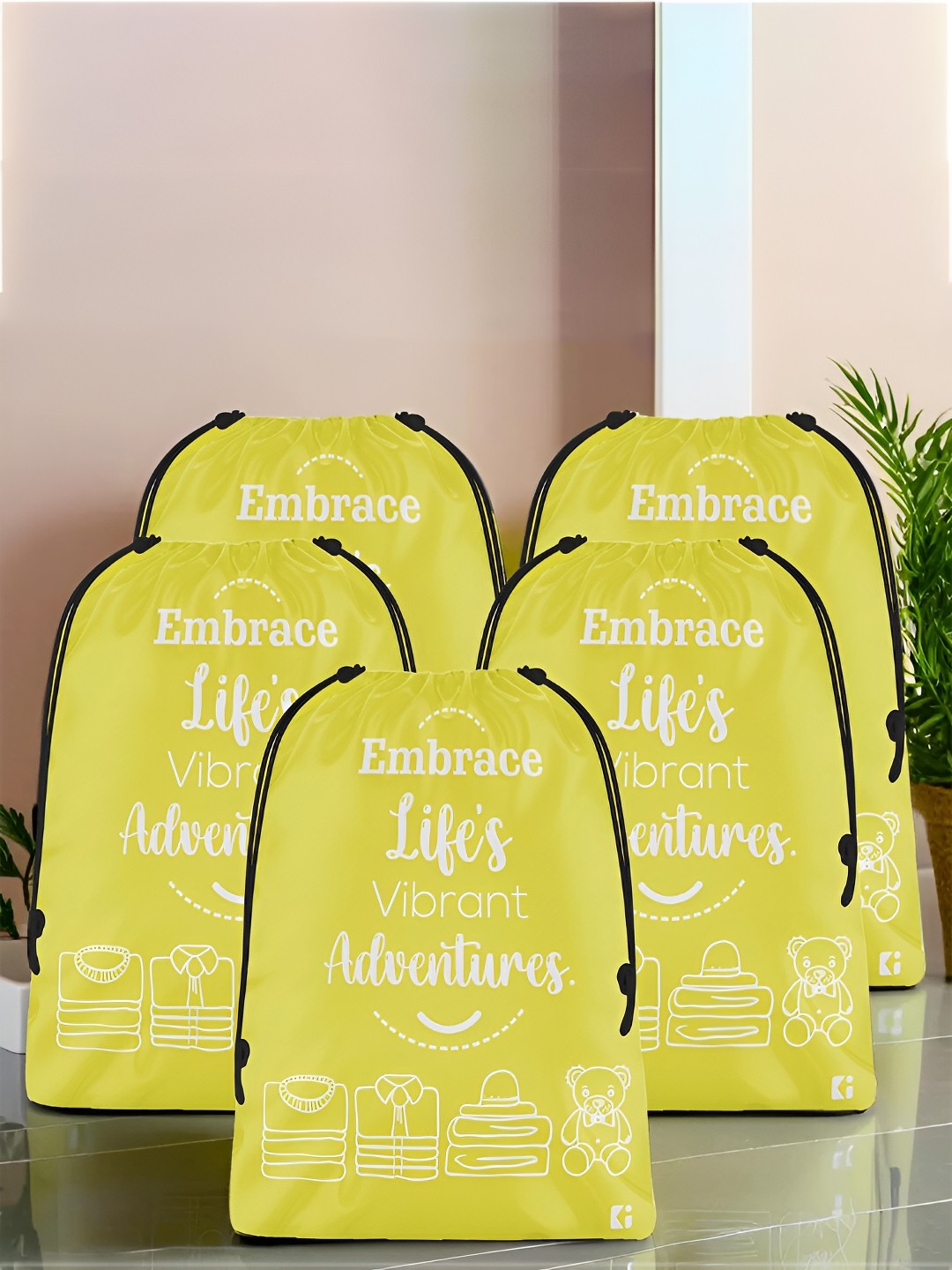 

Kuber Industries Yellow & White 5 Pieces Regular Shoes Organiser Organisers