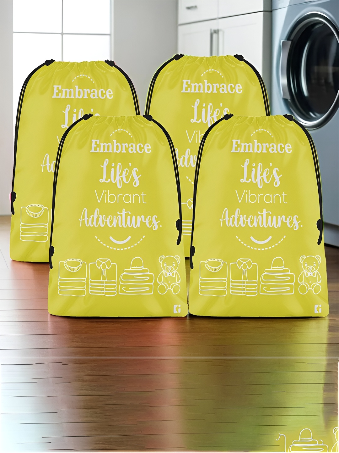 

Kuber Industries Yellow & White 4 Pieces Regular Shoes Organiser Organisers