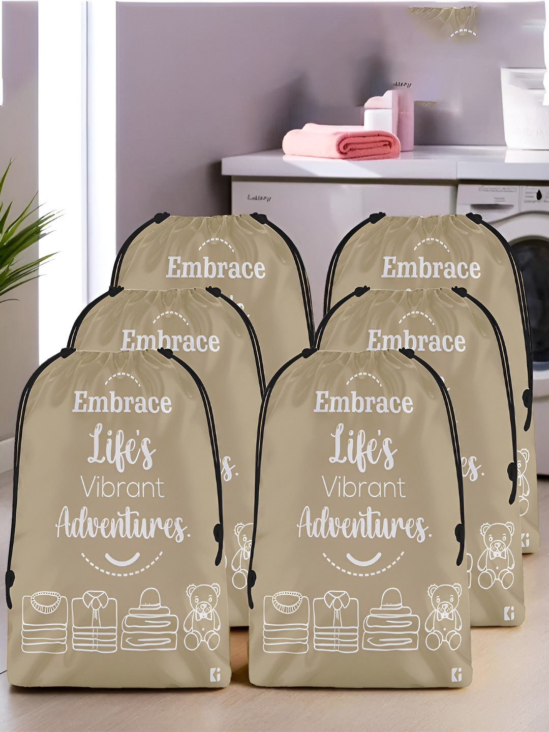 

Kuber Industries Brown & white 6 Pieces Regular Shoes Organiser Organisers