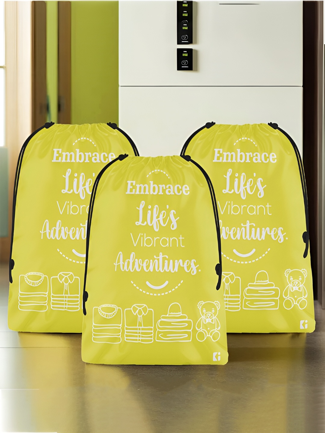 

Kuber Industries Yellow & white 3 Pieces Regular Multi-Utility Organisers