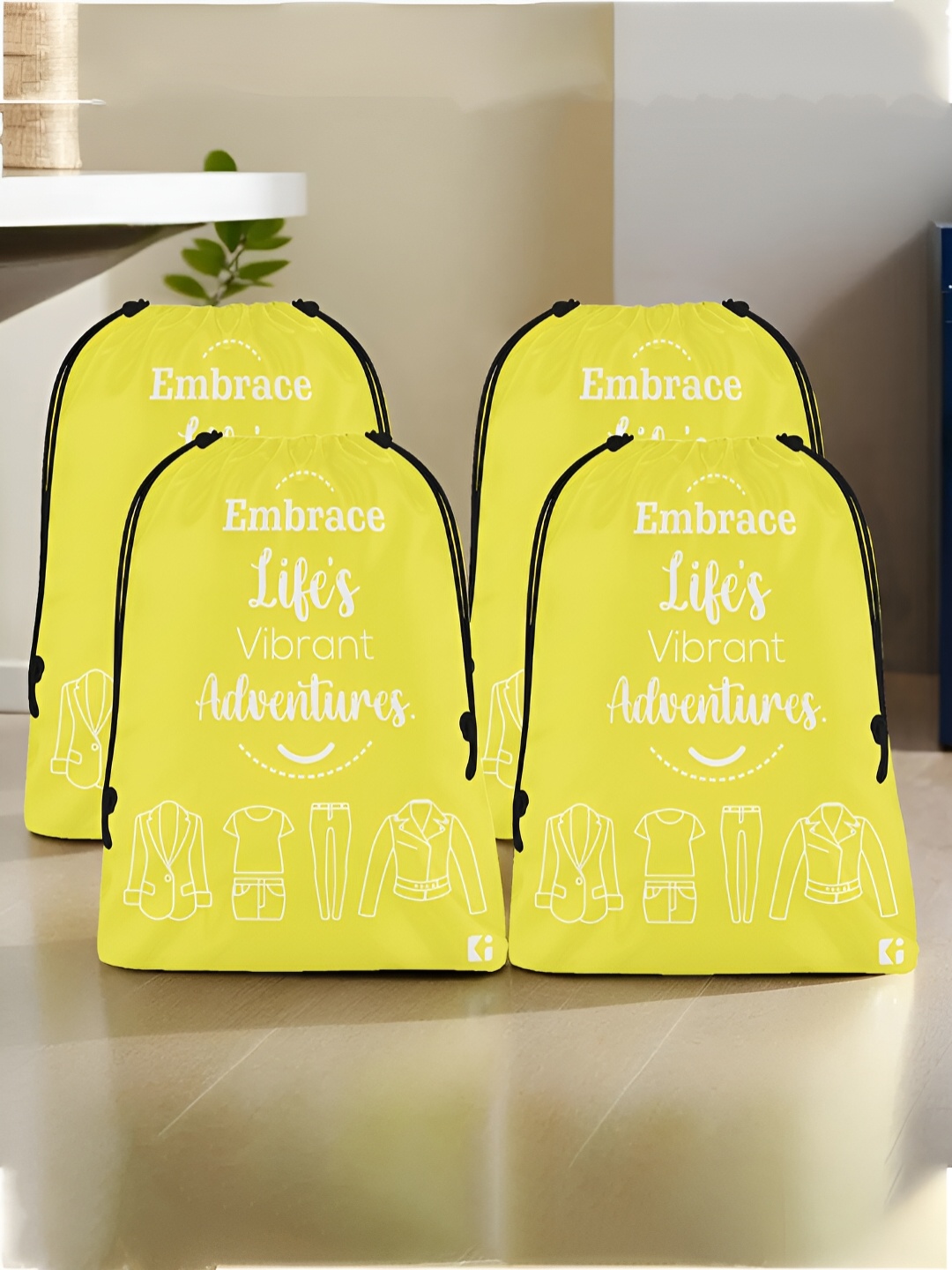 

Kuber Industries Yellow 4 Pieces Regular Multi-Utility Organisers