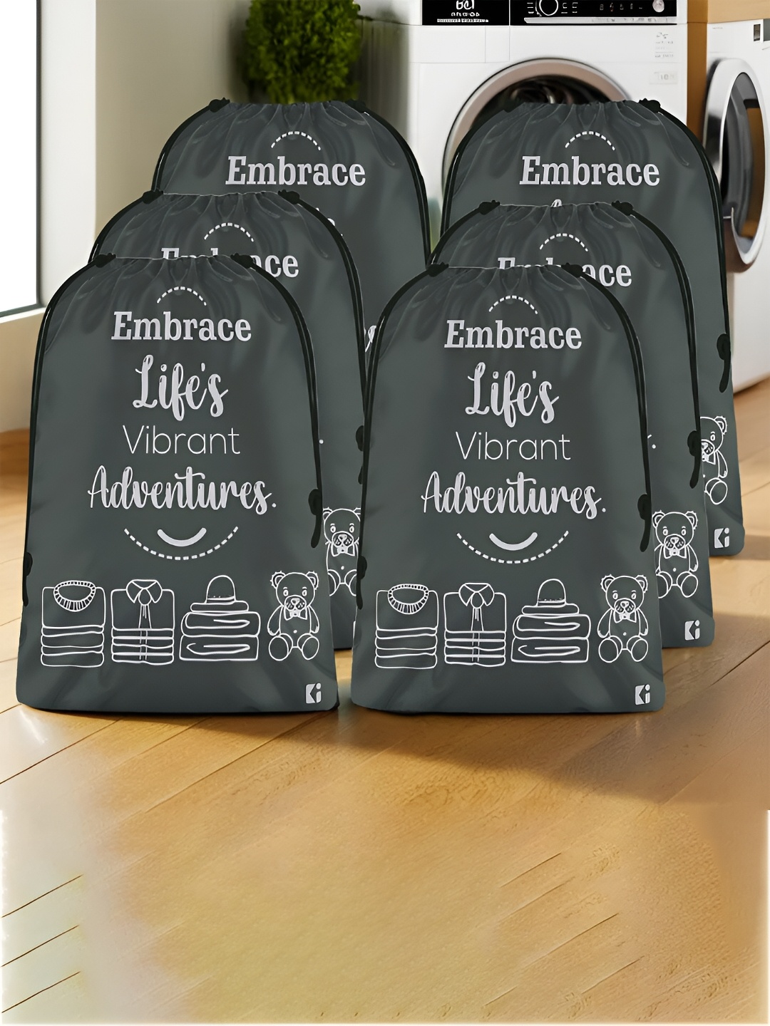 

Kuber Industries Grey 6 Pieces Regular Multi-Utility Organisers