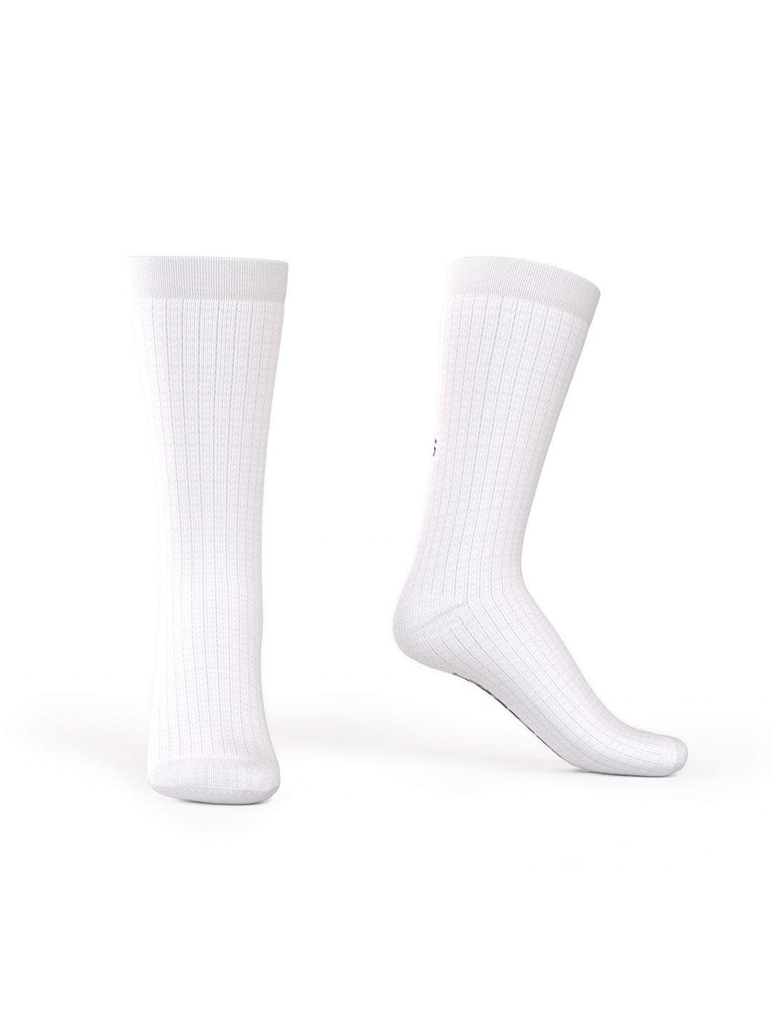 

TalkingSox Unisex Patterned Seamless Bamboo Calf-Length Socks, White
