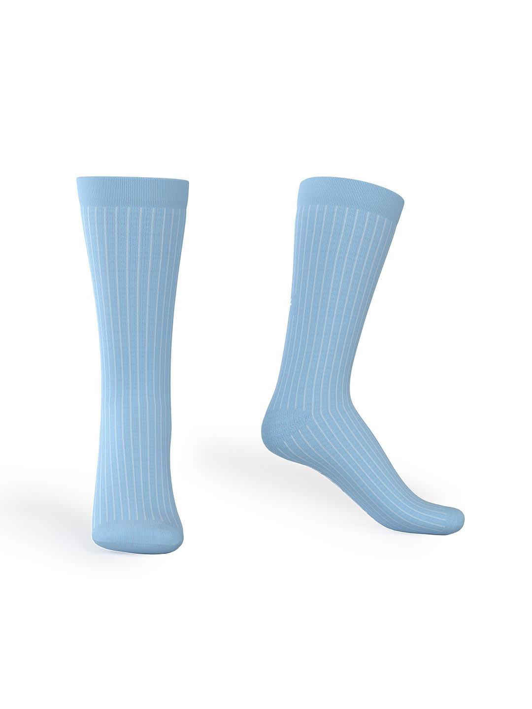 

TalkingSox Unisex Striped Seamless Bamboo Calf-Length Socks, Blue