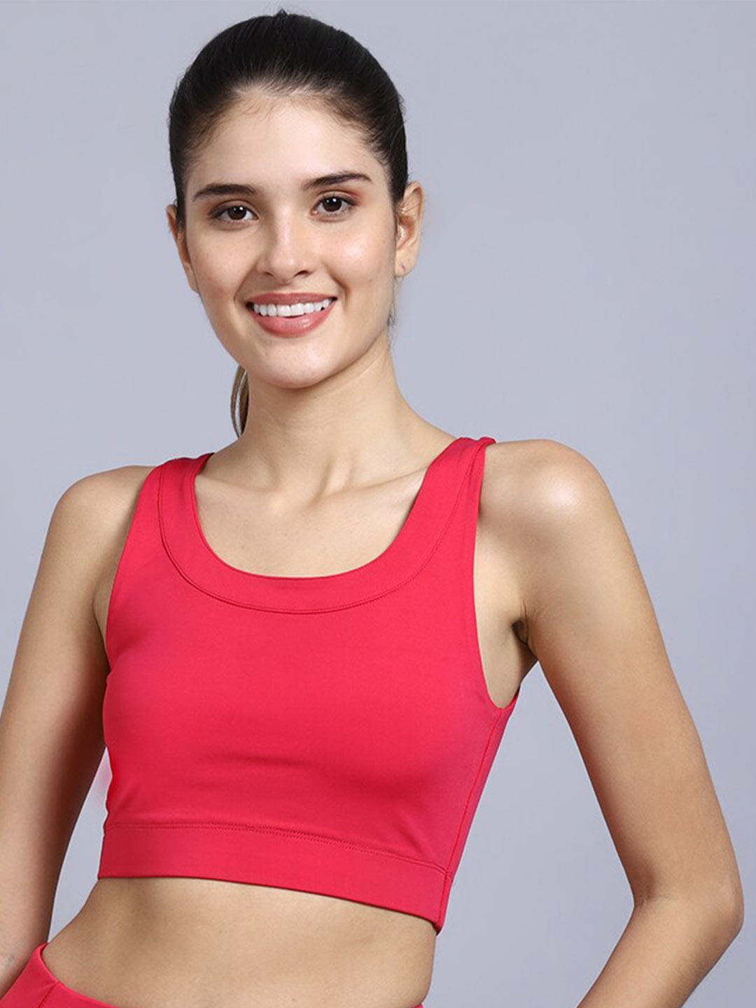 

PERFKT-U Full Coverage Rapid Dry Workout Bra with Anti Microbial, Pink