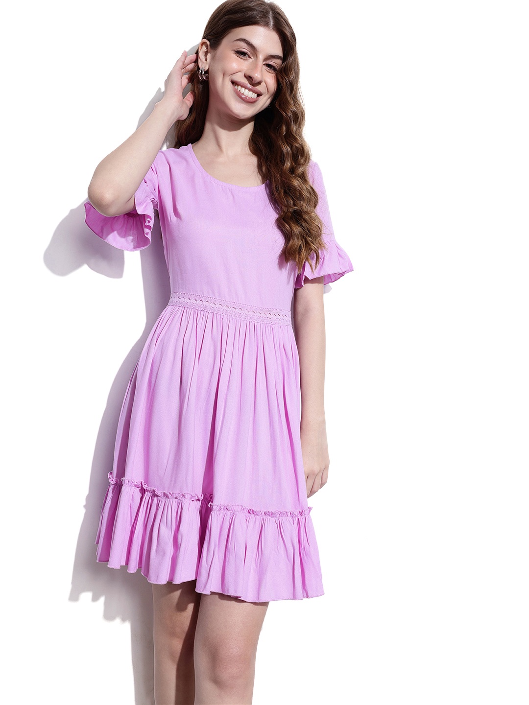 DressBerry Girlcore Flirtatious Tether-Twined Dress, Purple