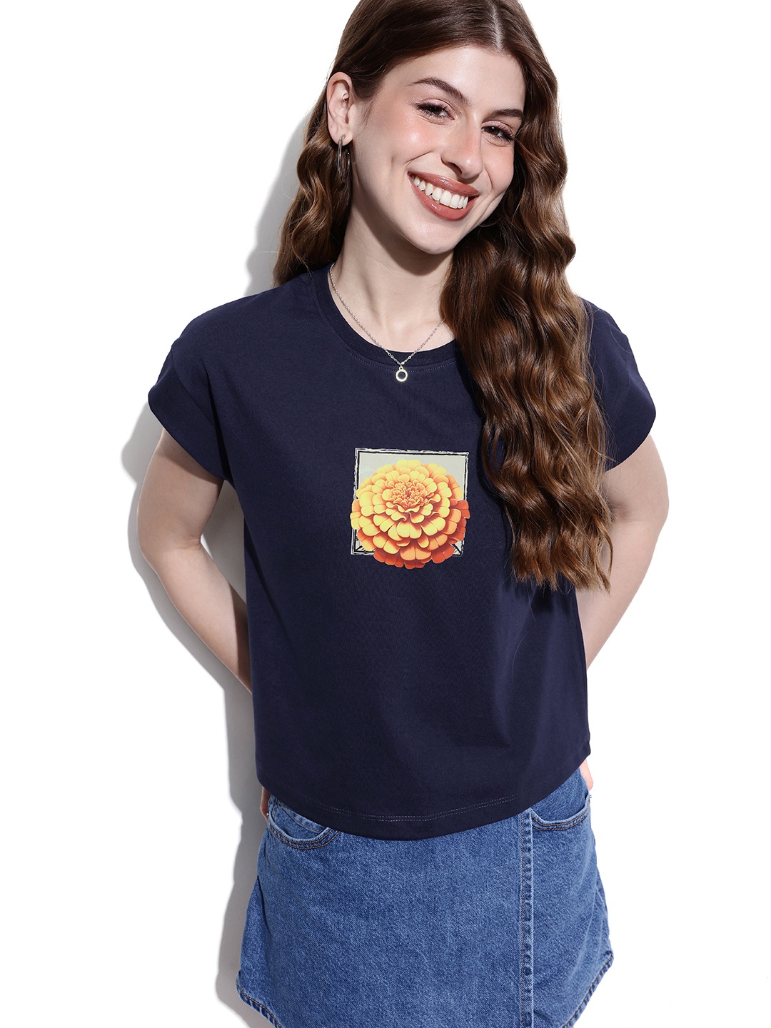 

DressBerry Crushing Over Floral T-shirt, Navy blue
