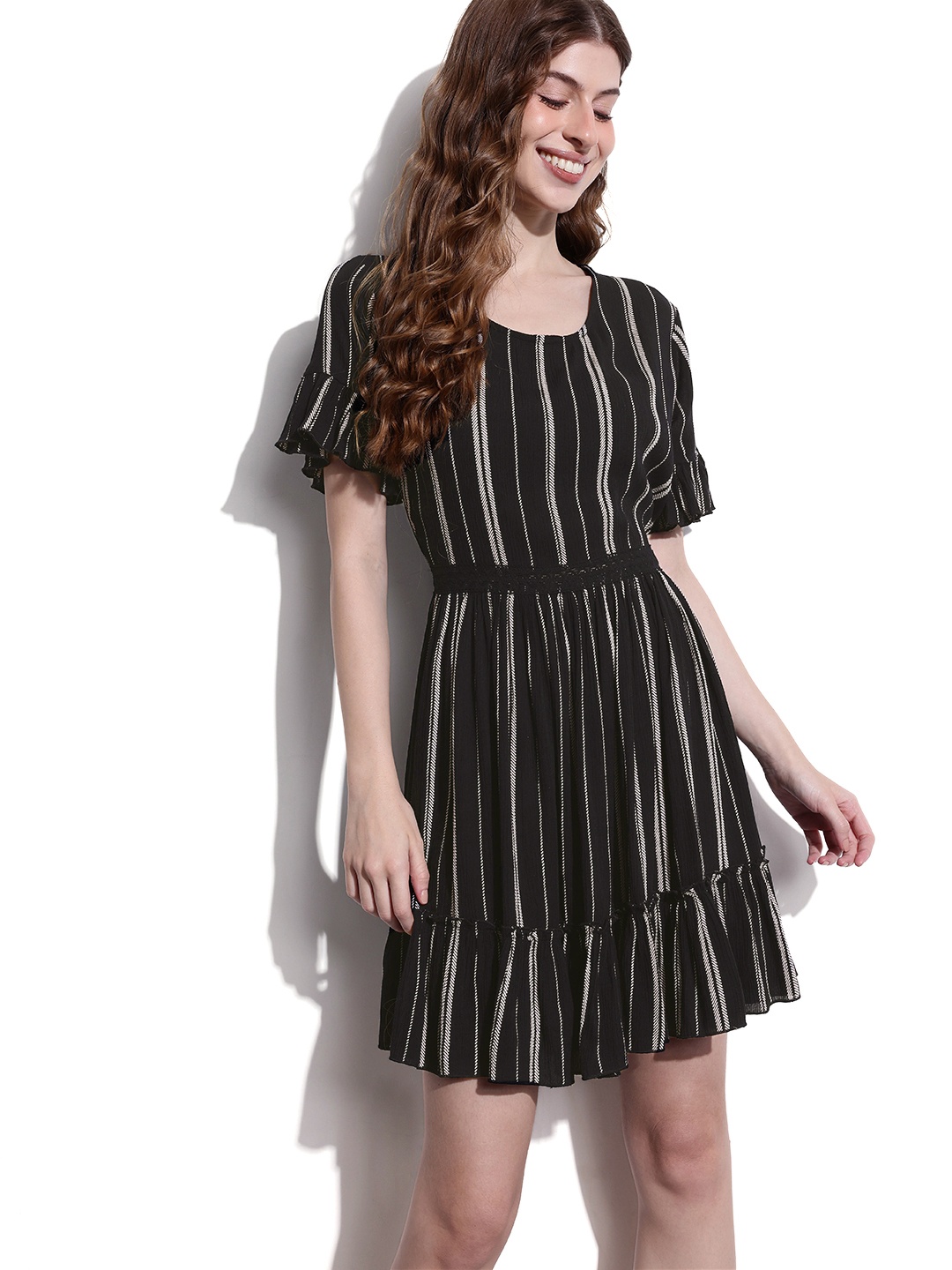 

DressBerry Bayadere Bae Tethered Monochrome Tales Dress, Black