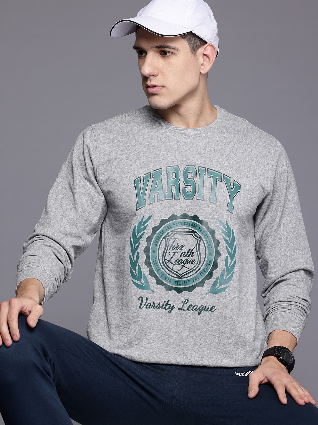 

HRX by Hrithik Roshan Printed Sweatshirt, Grey