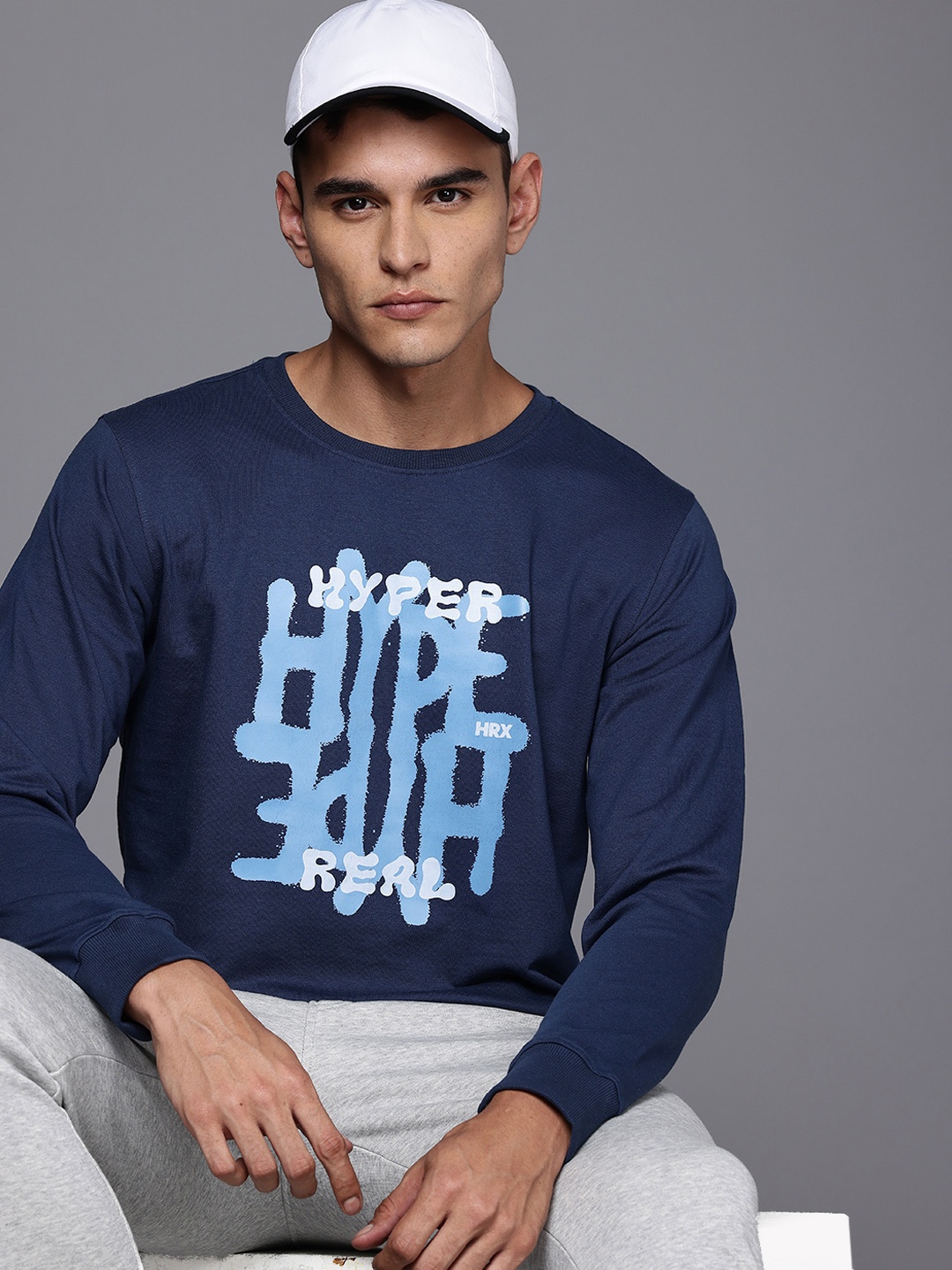 

HRX by Hrithik Roshan Typography Printed Sweatshirt, Blue