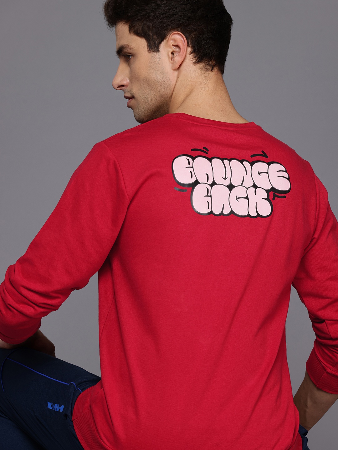 

HRX by Hrithik Roshan Typography Print Sweatshirt, Red