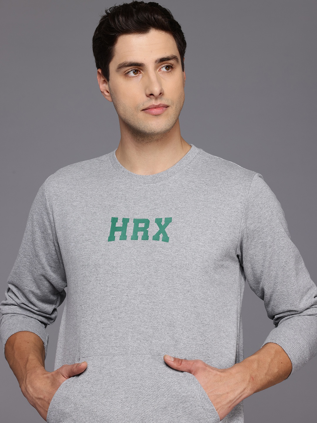 

HRX by Hrithik Roshan Printed Sweatshirt, Grey