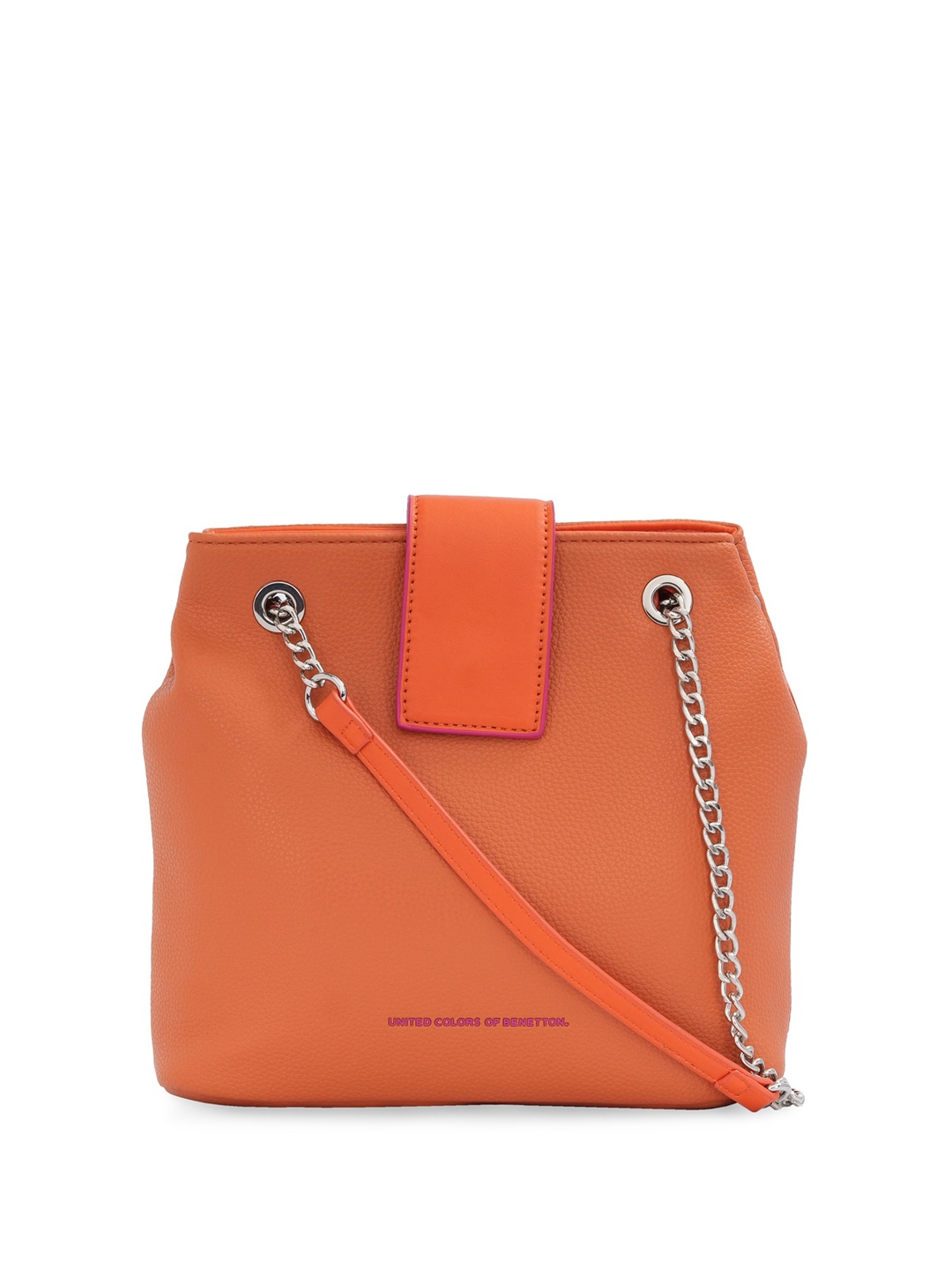 

United Colors of Benetton Textured Structured Hobo Bag, Brown