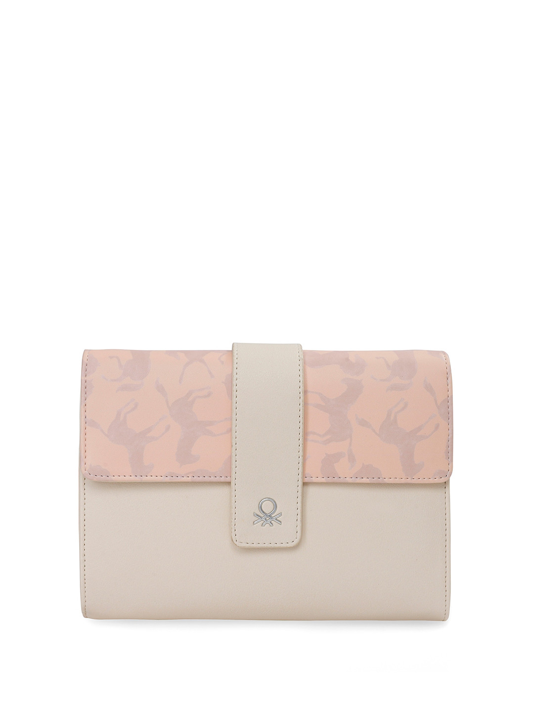 

United Colors of Benetton Graphic Printed Structured Sling Bag, Beige
