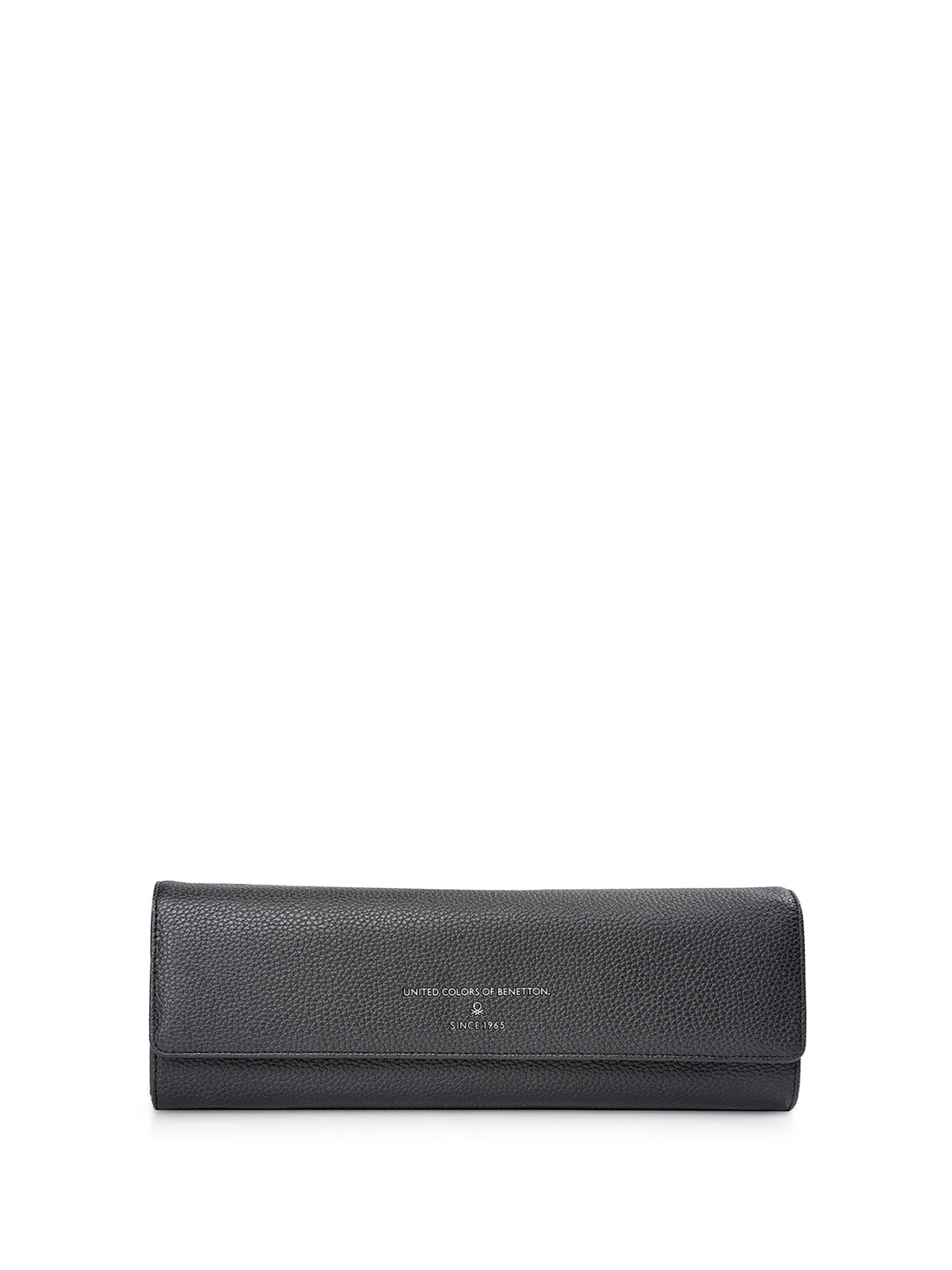 

United Colors of Benetton Textured Envelope Clutch, Black