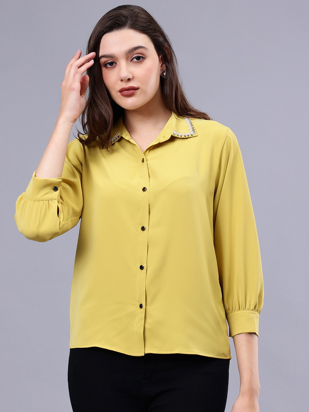 

Albion By CnM Studded Shirt Style Top, Gold