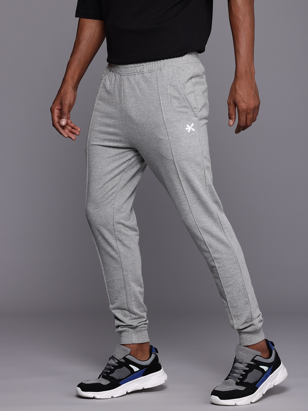 

HRX by Hrithik Roshan Slim Fit Anti Odour Joggers, Grey melange