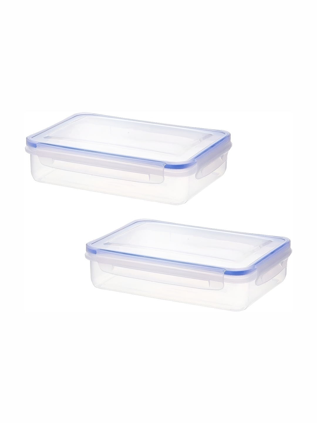 

NABHYA White and Blue 2 Pieces Regular Dishwasher Safe Containers 1.1L