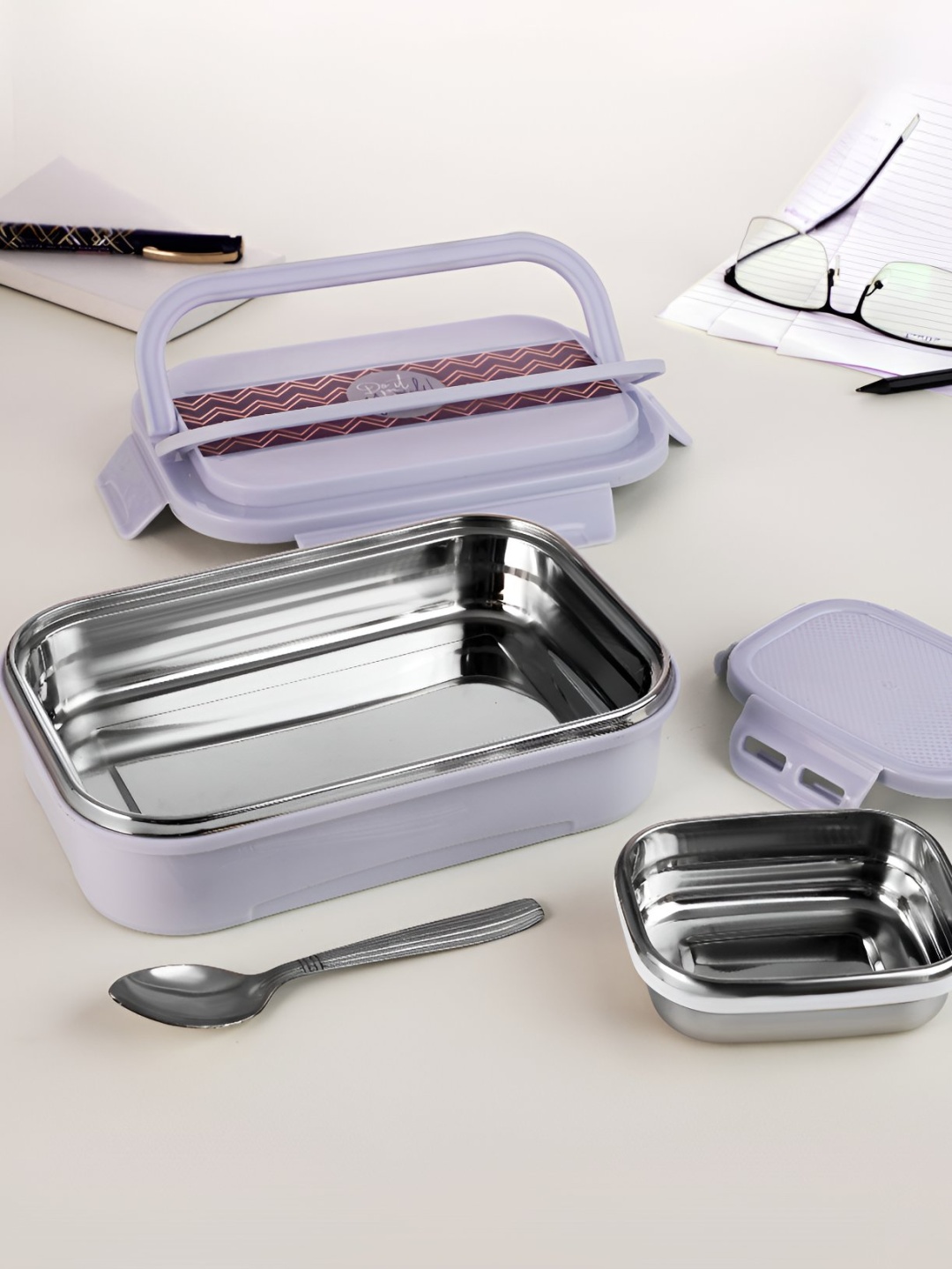 

NABHYA Grey Stainless Steel Lunch Box 700 ml
