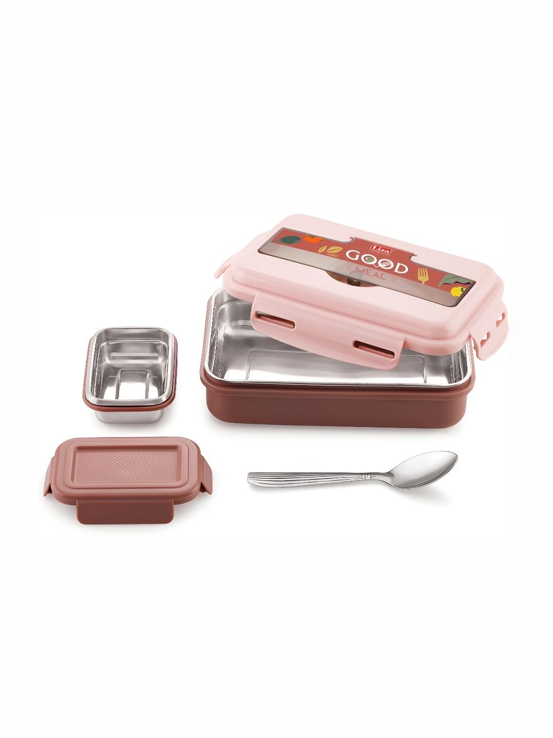 

NABHYA Pink Stainless Steel Lunch Box