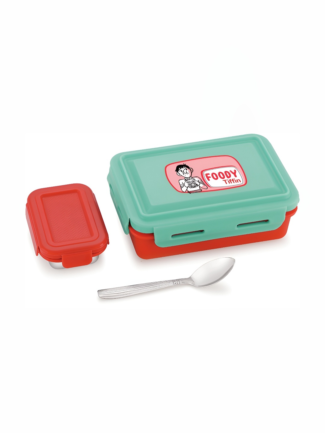 

NABHYA Green & Red Printed Lunch Box 600 ml