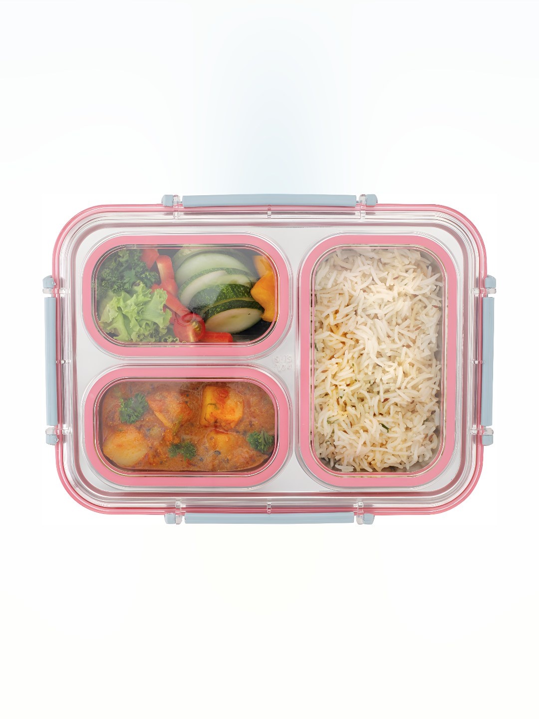 

NABHYA Pink Dishwasher Safe Stainless Steel Lunch Box 1 L