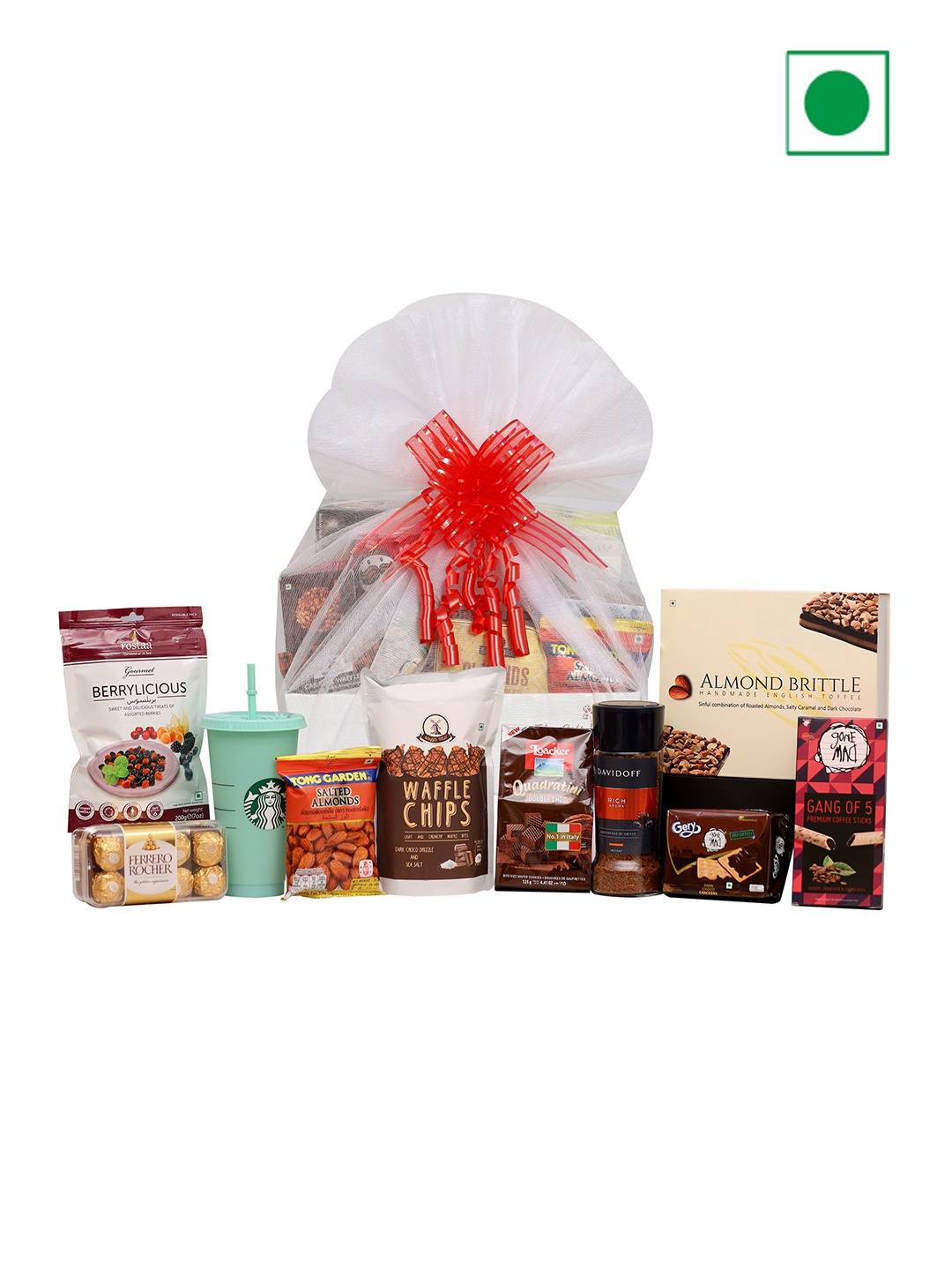 

The Gift Tree Set Of 11 Coffee & Chocolates With Nuts Assorted Gift Pack, Red