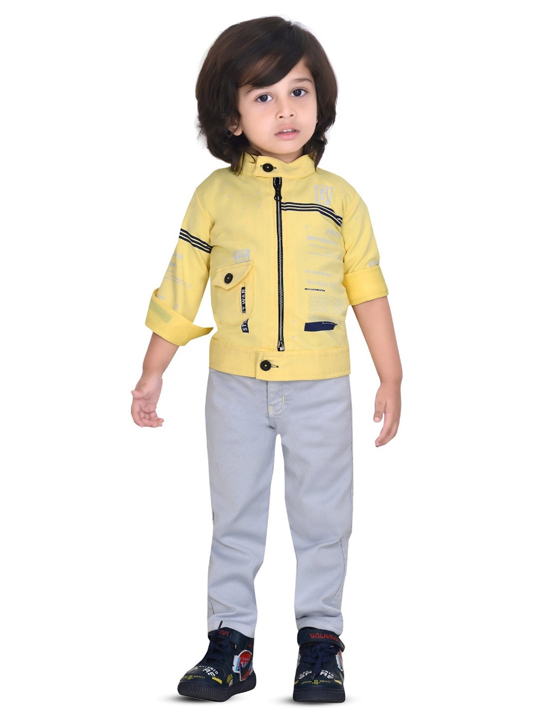 

BAESD Boys Printed Shirt With Trouser, Yellow