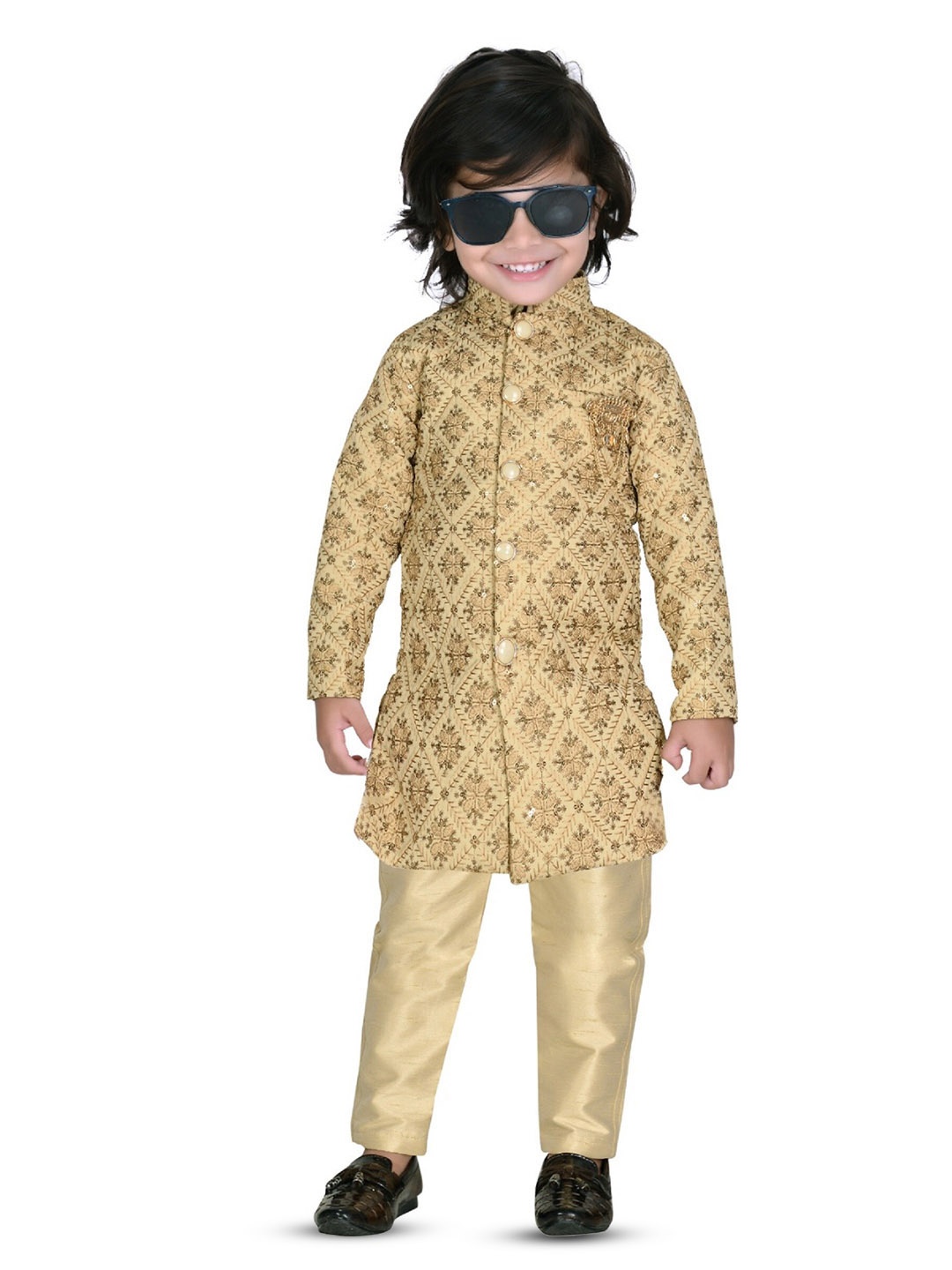 

BAESD Printed Kurta With Pyjama Set, Beige