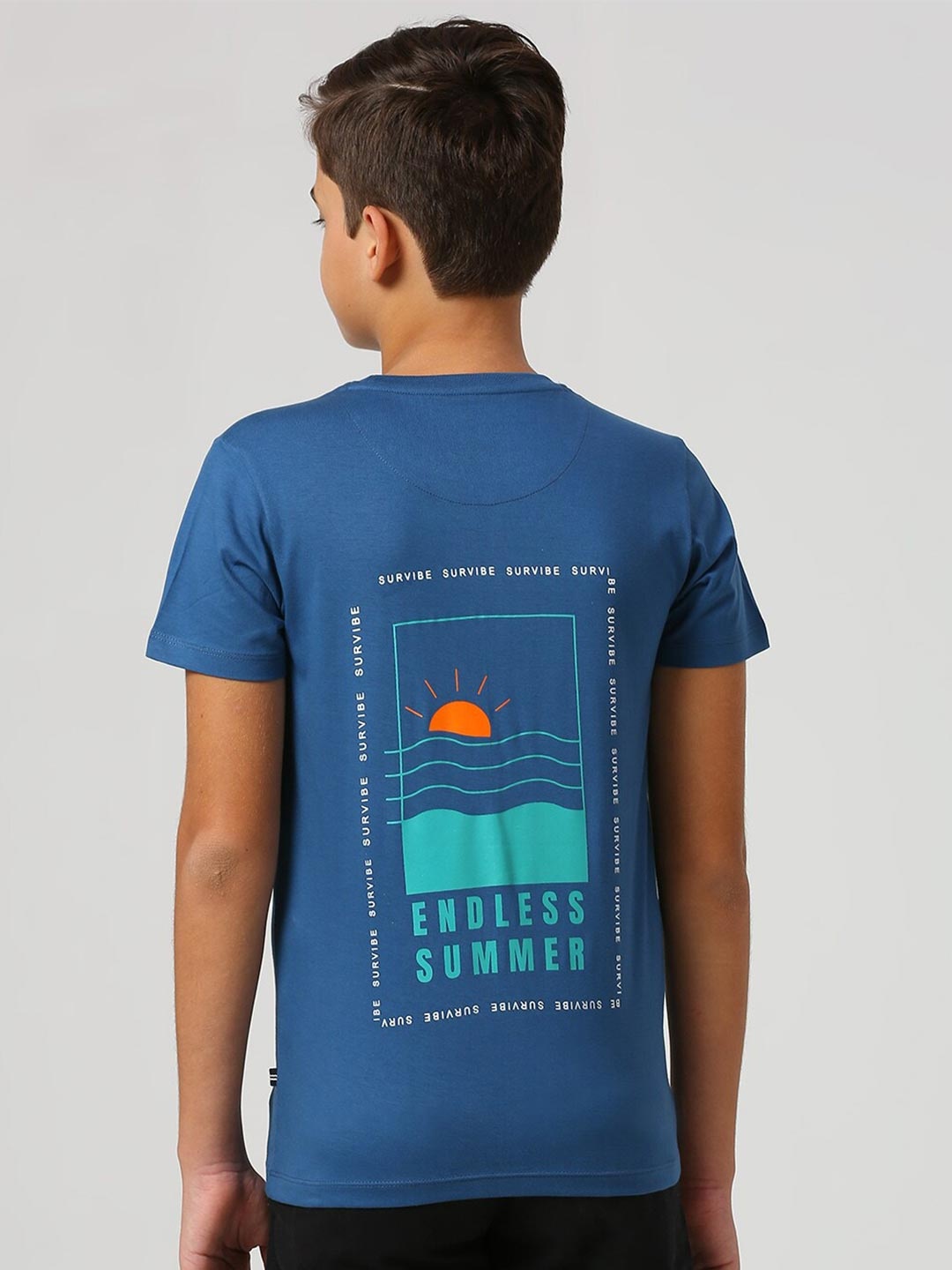 

Nautica Boys Graphic Printed Cotton T-shirt, Navy blue
