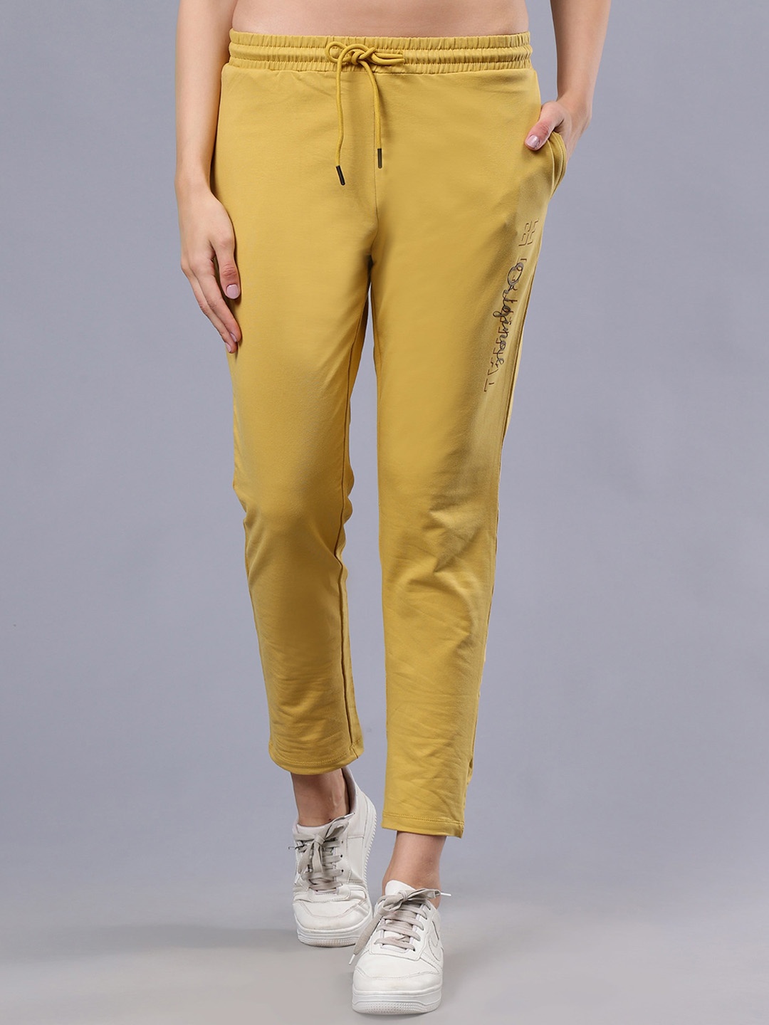 

Albion By CnM Women Mid-Rise Track Pants, Mustard