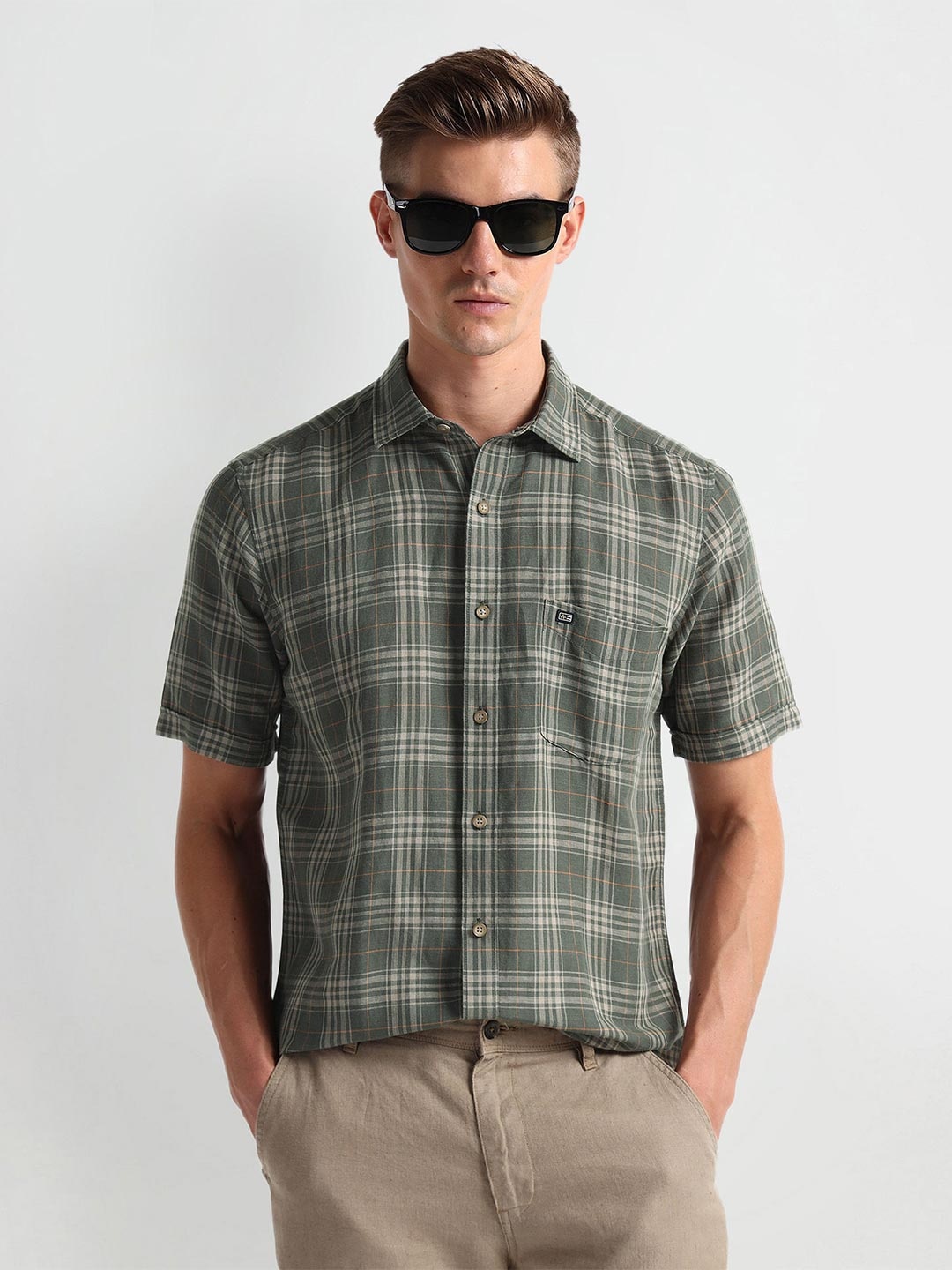 

Arrow Sport Opaque Checked Casual Shirt, Green