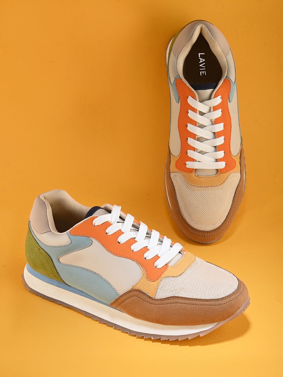 

Lavie Women Colourblocked Lightweight Sneakers, Brown