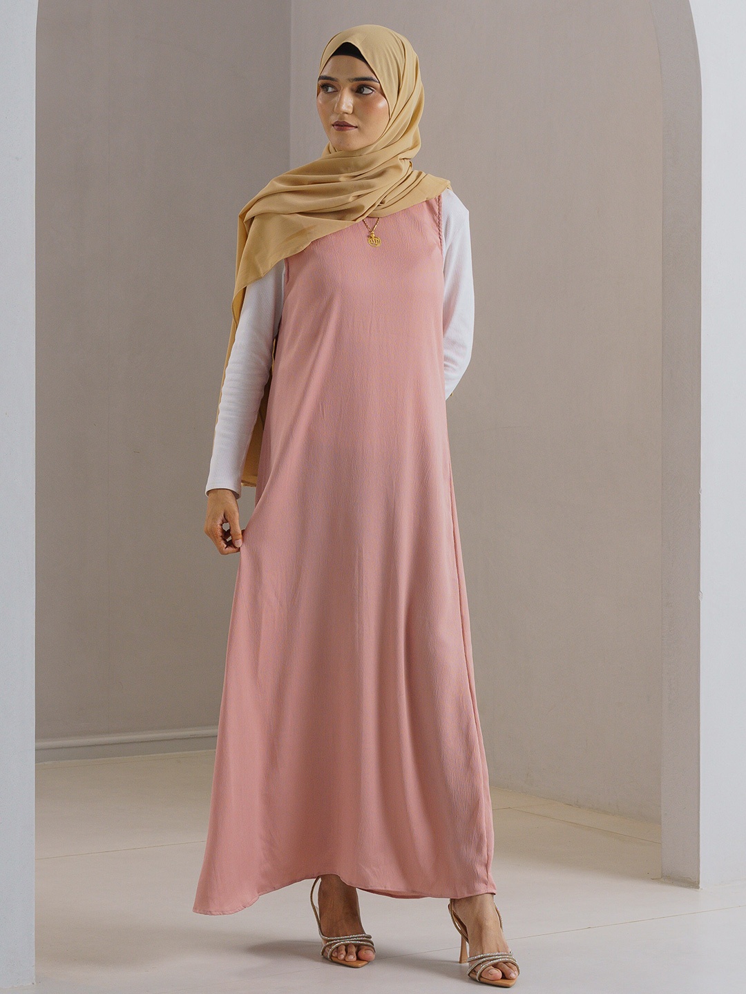 

Modest Essentials Satin Maxi Dress, Pink