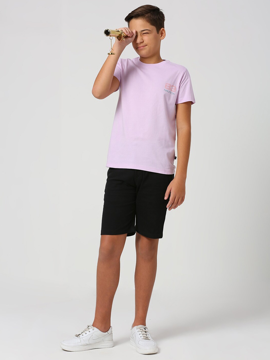 

Nautica Boys Graphic Printed Cotton T-shirt, Lavender