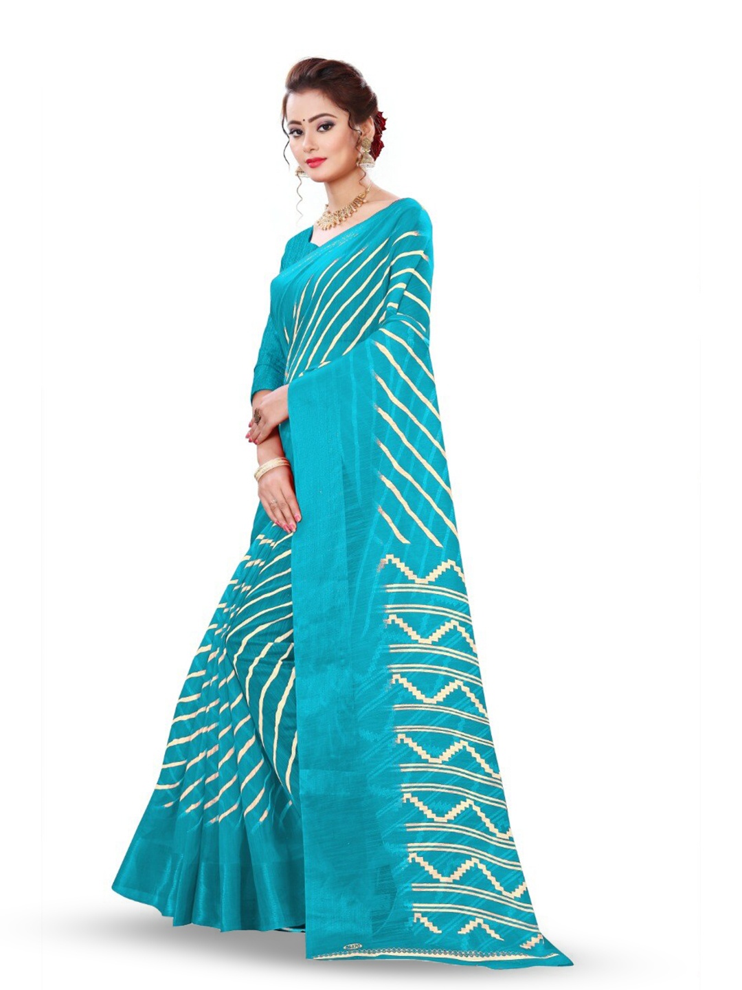 

Marabout Leheriya Printed Saree, Blue