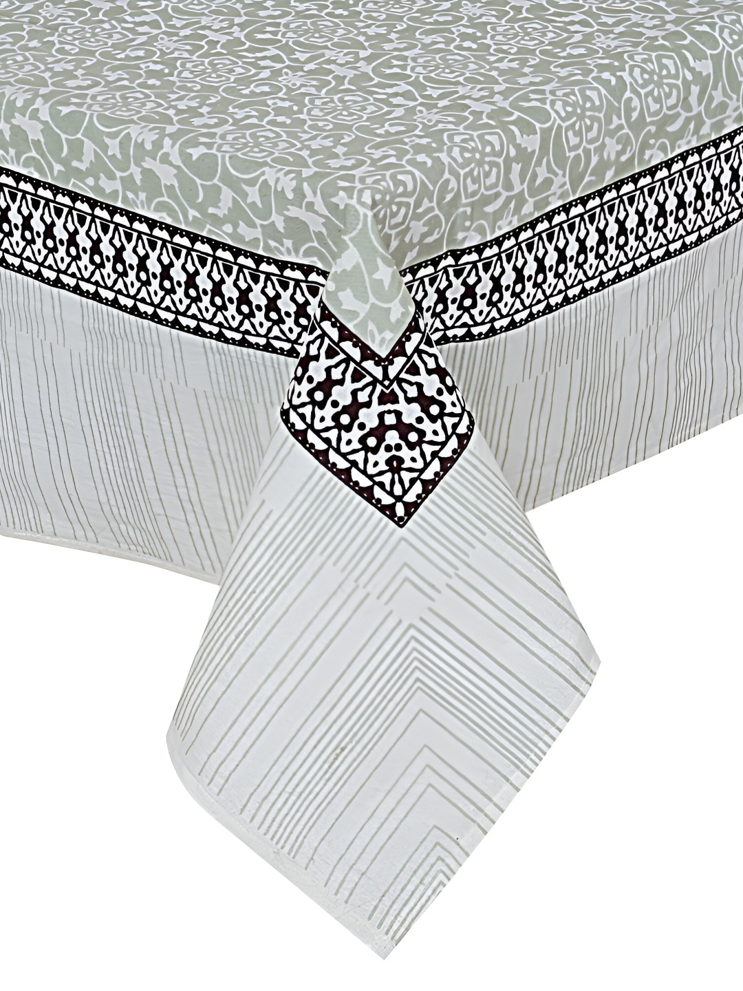 

SARYU HOMES Green & White Floral Cotton 210 TC Single Bedsheet