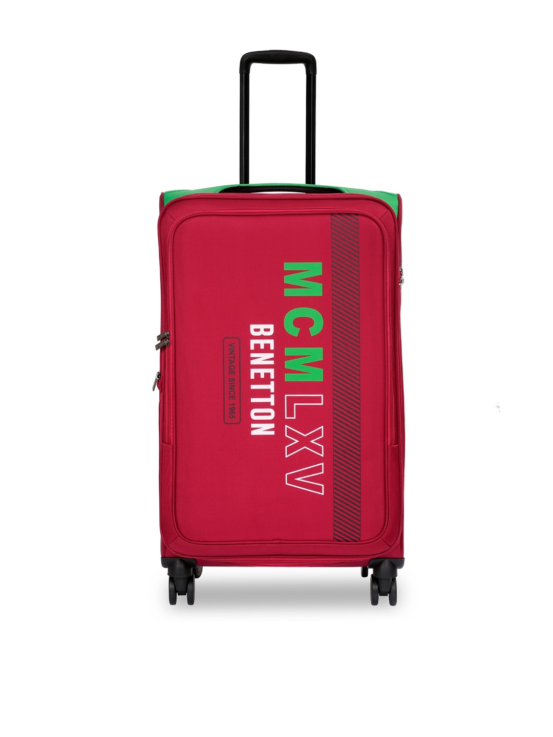 

United Colors of Benetton Printed Soft-Sided Check-In Trolley Bag, Red