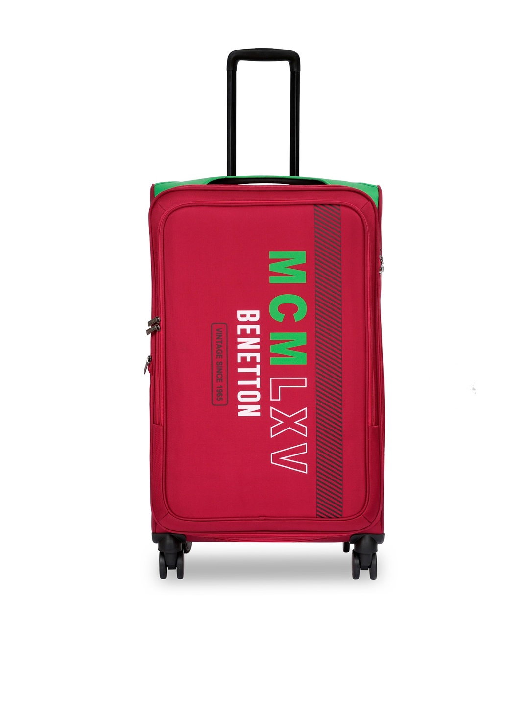 

United Colors of Benetton Topaz Printed Soft-Sided Trolley Suitcase, Red